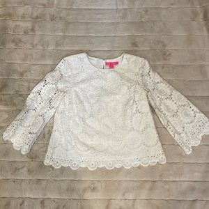 Lilly Pulitzer White Lace Blouse